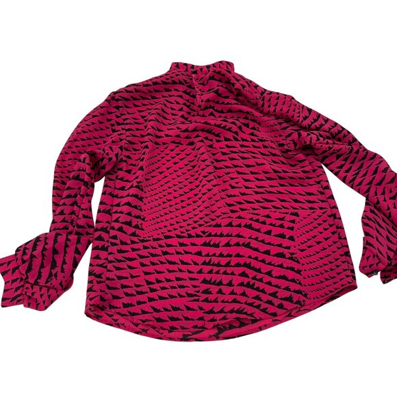 Hayes Street Vintage Women's Blouse Medium Pink & Black Abstract Design - Picture 7 of 8